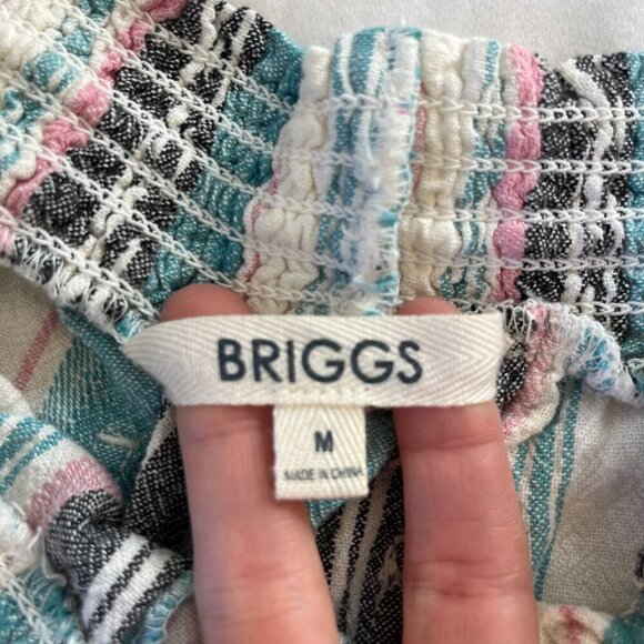 Briggs Stripe Linen Blend Drawstring High Waist Shorts (Set of 3) | Size M - Picture 3 of 9